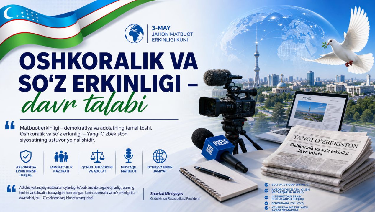 Oshkoralik va so‘z erkinligi – davr talabi