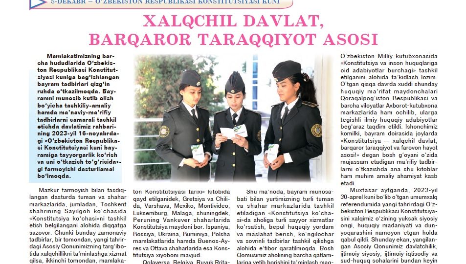 XALQCHIL DAVLAT, BARQAROR TARAQQIYOT ASOSI