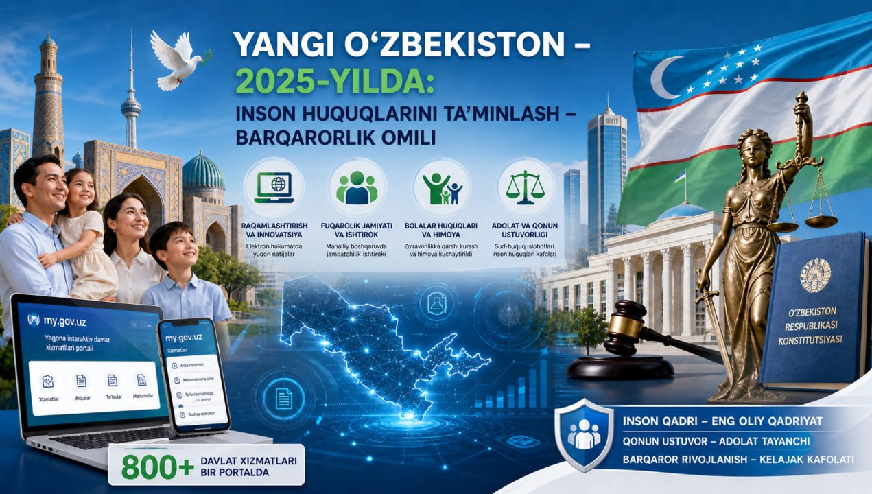 Yangi O‘zbekiston – 2025-yilda: inson huquqlarini ta’minlash – barqarorlik omili