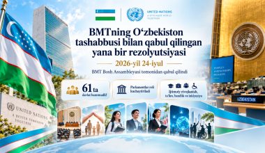 BMTning O‘zbekiston tashabbusi bilan qabul qilingan yana bir rezolyutsiyasi