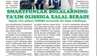 Milliy markaz vakilining maqolasi - «TONG YULDUZI» gazetasi sahifalarida