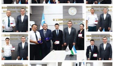НАГРАЖДЕНЫ СОРАТНИКИ НОТАРИАЛЬНОЙ ПАЛАТЫ УЗБЕКИСТАНА