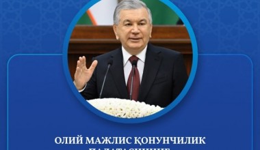 Президент Шавкат Мирзиёевнинг Олий Мажлис Қонунчилик палатаси мажлисидаги нутқидан энг муҳим иқтибослар