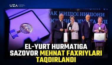 “Mehnat faxriysi” ko‘krak nishoni topshirildi